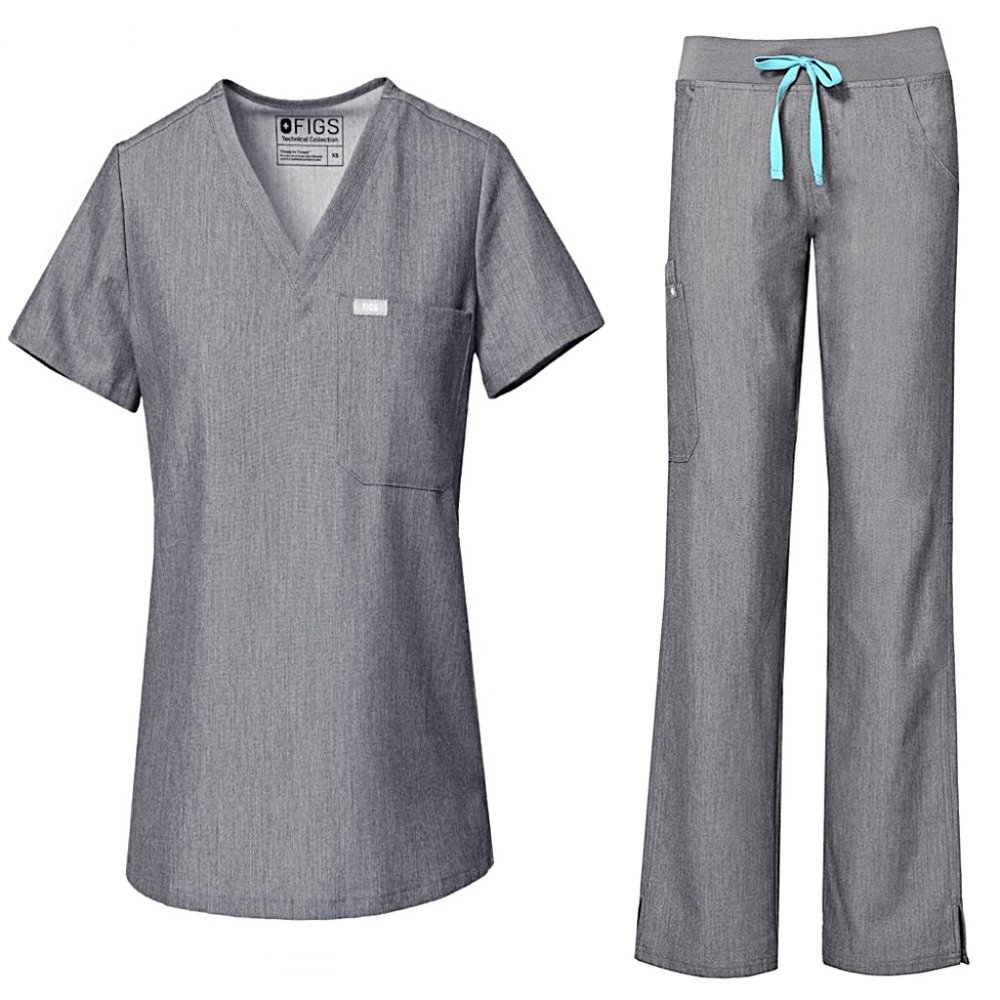Figs Kade High-Rise Cargo Scrub Pant in Graphite - Picture 7 of 11